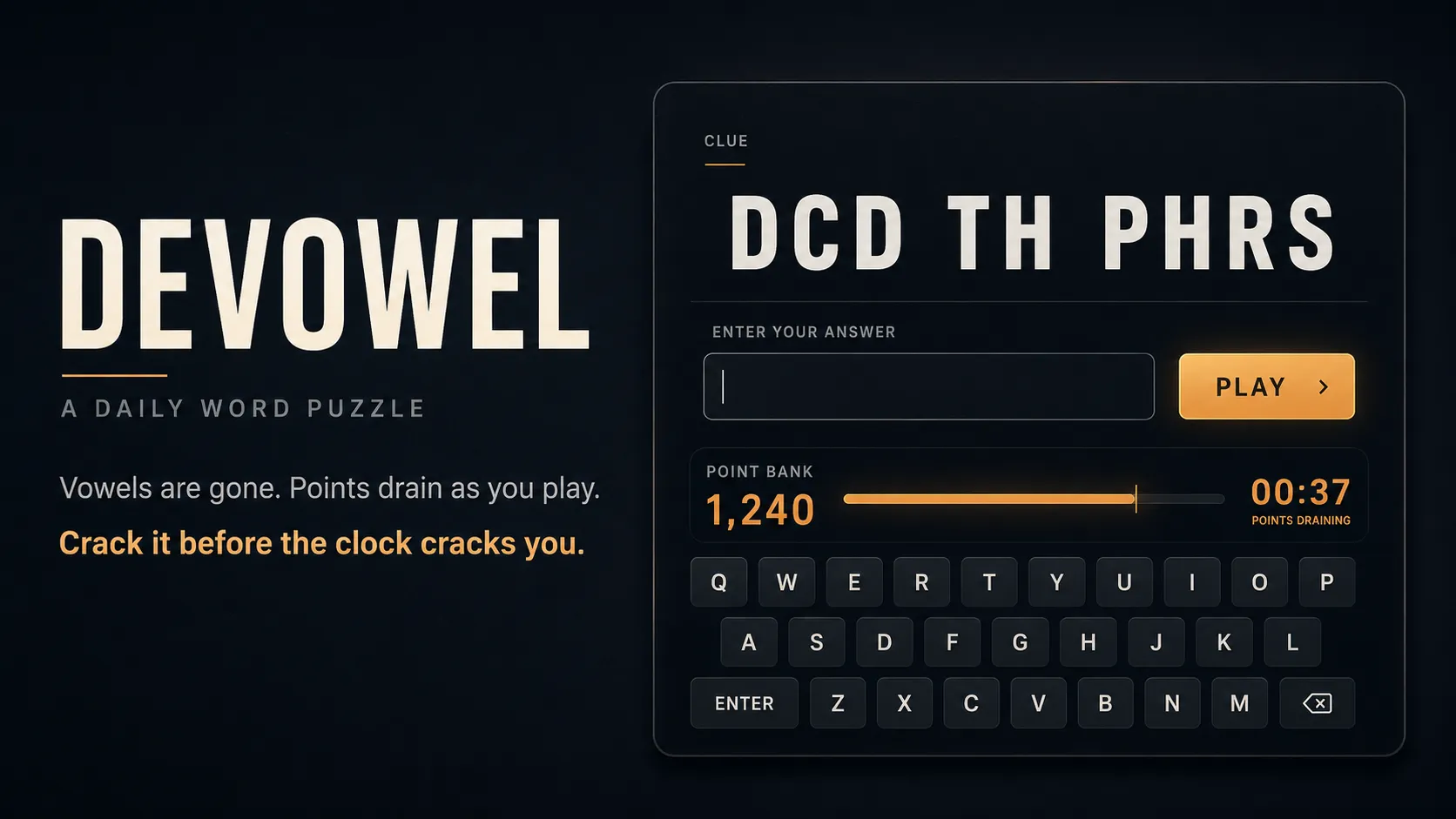 Devowel Game