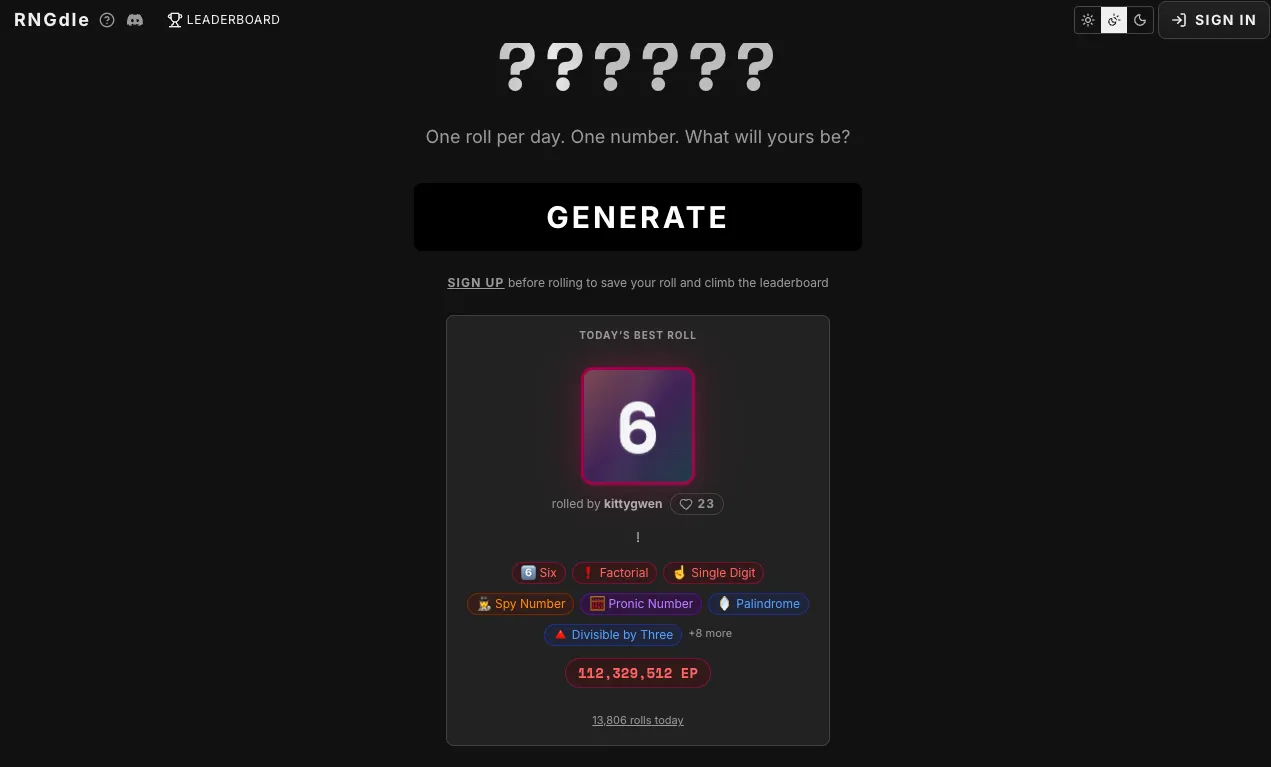 RNGdle Game