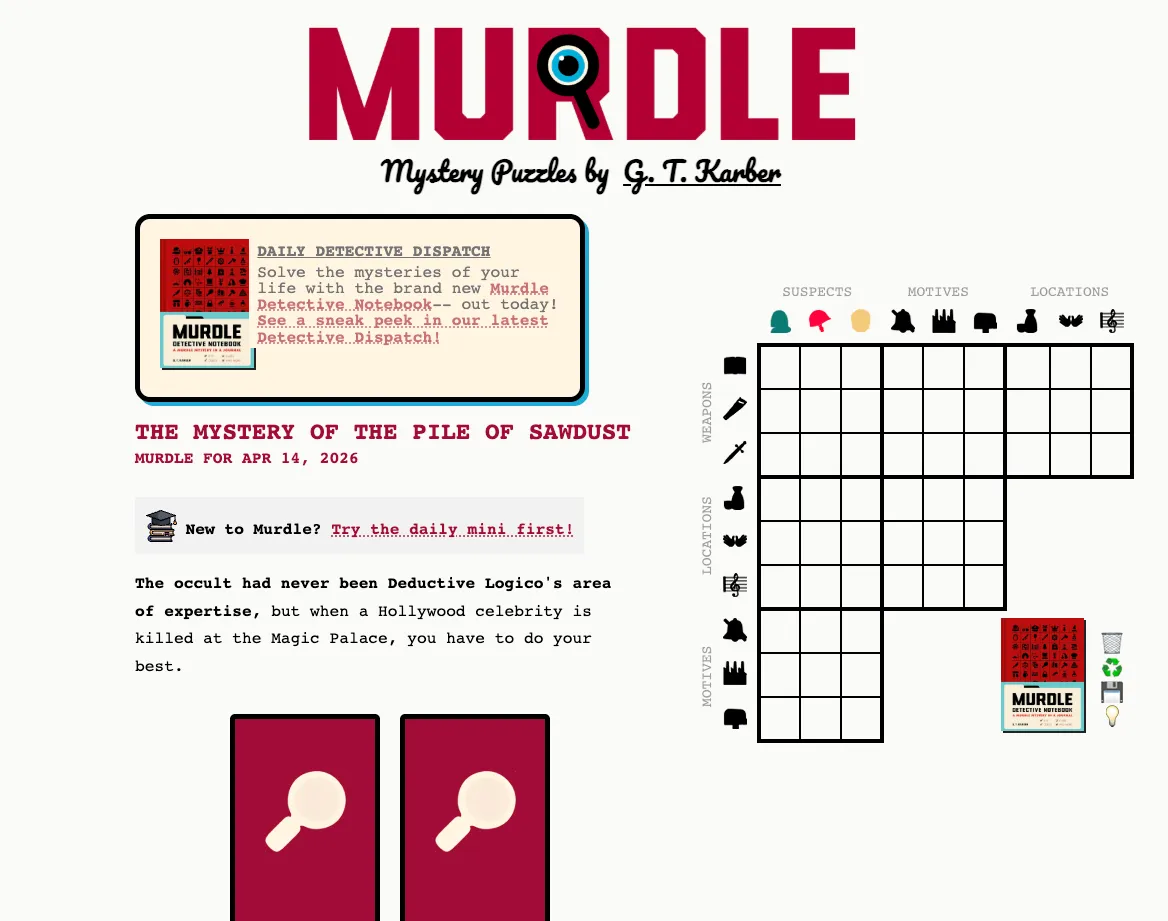 Play Murdle Solve The Daily Murder Mystery Puzzle Dle Games Play Murdle Solve The Daily Murder Mystery Puzzle Dle Games